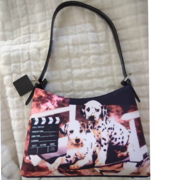 NWT Y2K Dalmatian Puppy Hollywood Movie Theme Rhinestone Shoulder Bag Black - Picture 2 of 8
